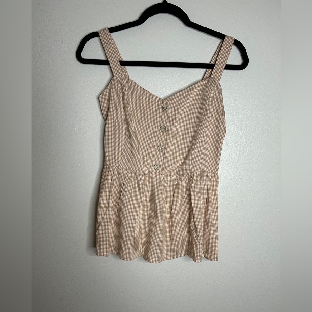NWT Tan and White tank S